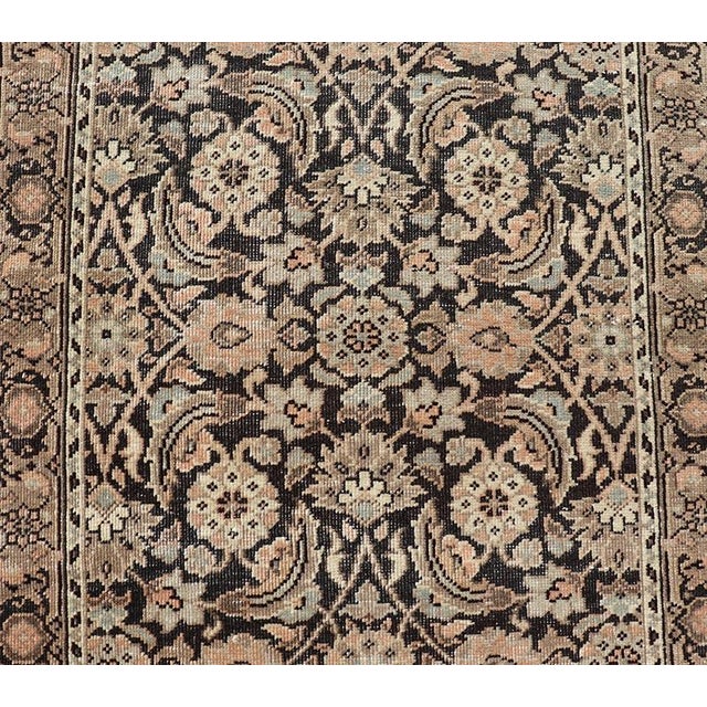 Early 20th Century Antique Persian Tabriz Runner With Ornate Floral Design in Earthy Tones For Sale - Image 5 of 12