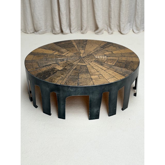 Copper Brutalist Belgian Coffee Table by Jules Dewaele for Pia Manu, Belgium, 1960s For Sale - Image 8 of 12