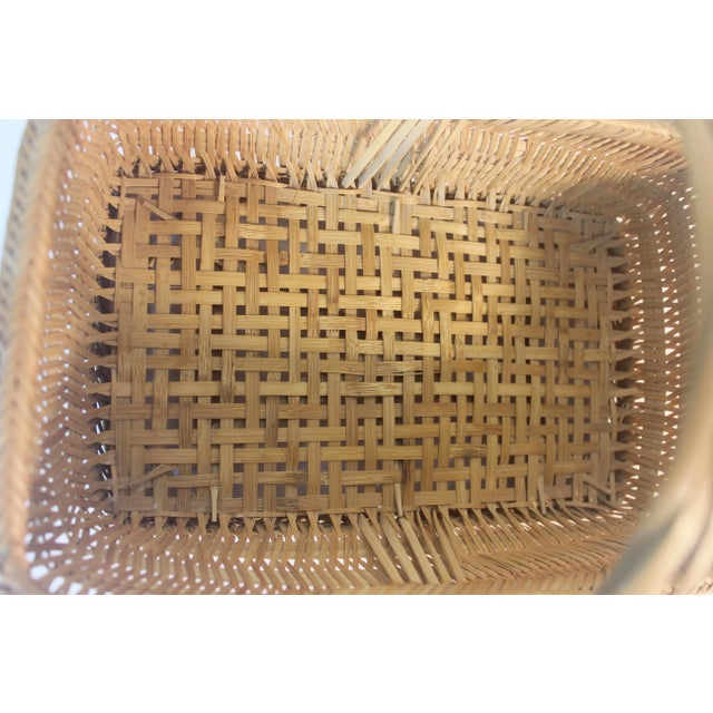 Vintage Woven Basket With Handle For Sale - Image 10 of 10