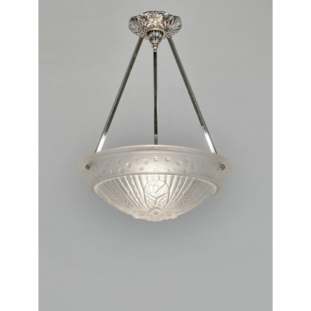 1930s French Art Deco Pendant Light by C. Jamain & Frontisi - 1930 France For Sale - Image 5 of 10