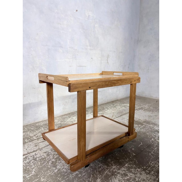 1960s Mid-Century Oak & Formica Two-Tier Drinks Trolley, 1960s For Sale - Image 5 of 9