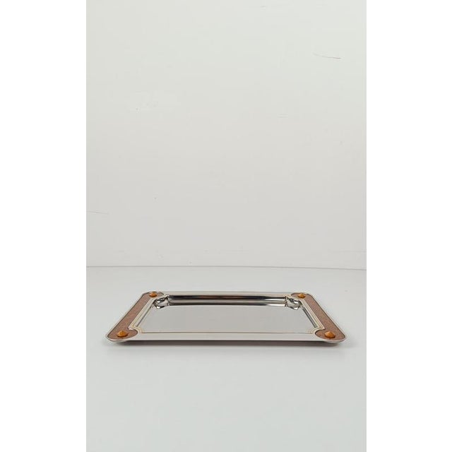 Postmodern Tray in Steel and Veneered Plywood, 1980s For Sale - Image 6 of 18