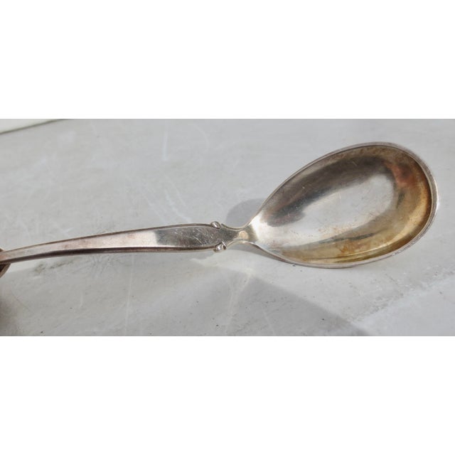 1950s Sterling Serving Spoon by Sorensen Denmark Blossom 26.5 DWT For Sale In New York - Image 6 of 6