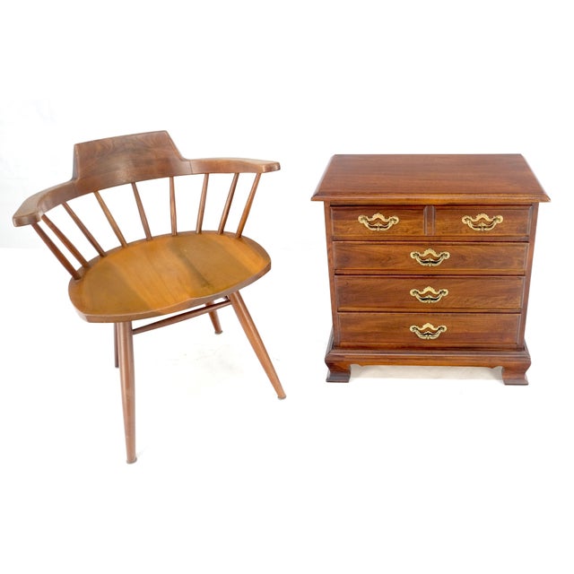 Chippendale Thomasville Chippendale Style Solid Cherry 4 Drawers Nightstand End Table MINT For Sale - Image 3 of 15