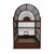 This antique English bird cage, dating from the 19th century, features a distinctive arched wire top set upon a sturdy...