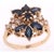 2010s 14 Karat Yellow Gold Cluster Ring With Onyx and Diamonds For Sale - Image 5 of 8