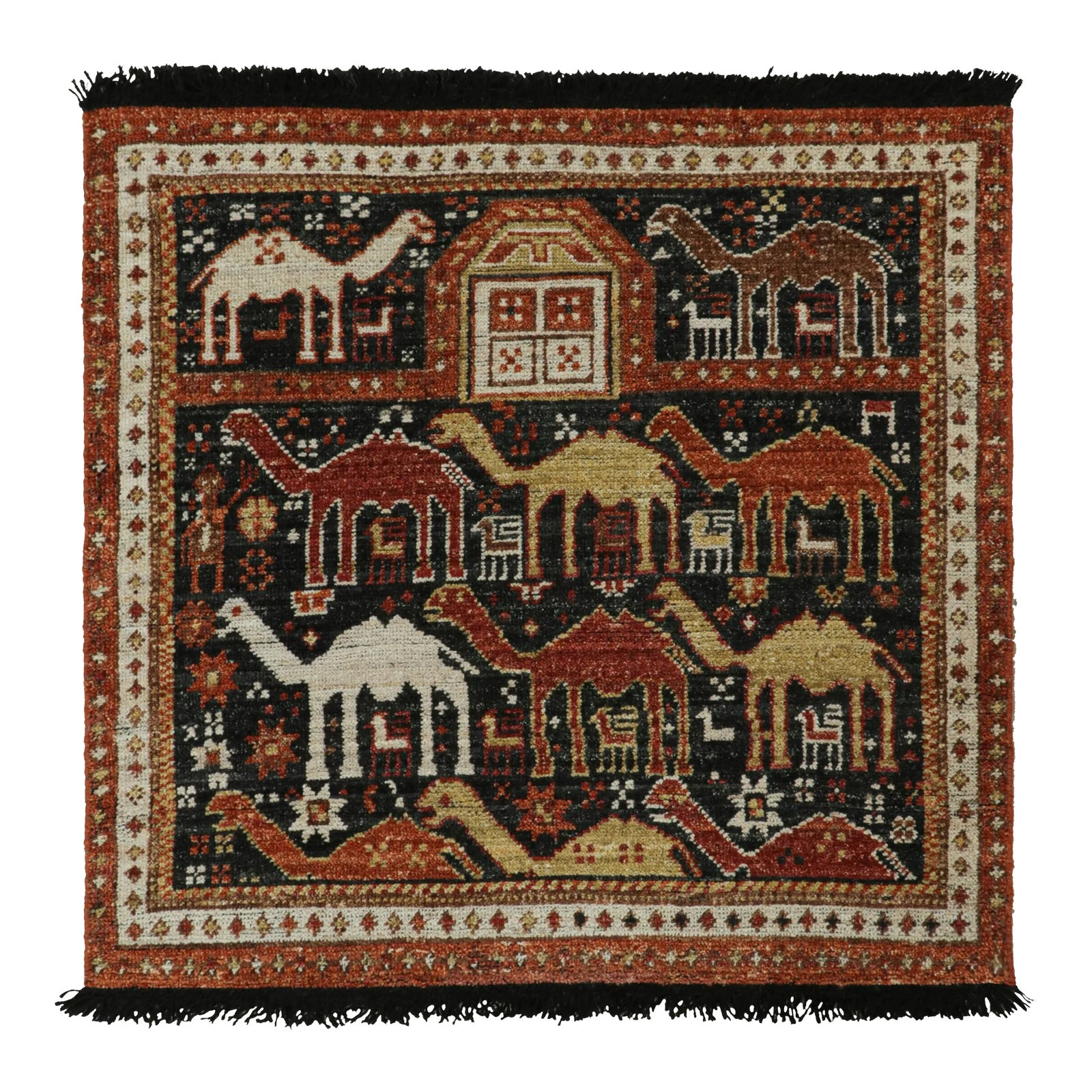 2010s Rug & Kilim’s Tribal Style Rug in Black With Red, Gold-Brown ...