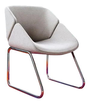 Post-Modern 1980s Cream Chrome Thonet Lounge Chair