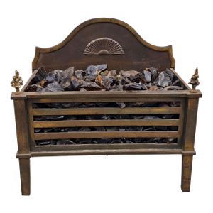 Early 20th Century Federal Style Iron and Brass Fireplace Insert