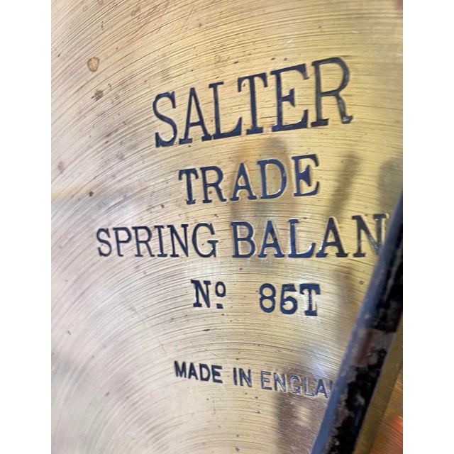Huge 600Lb Capacity Brass Salter Spring Balance Scale # 85 T From England - Circa 1920 For Sale - Image 4 of 13