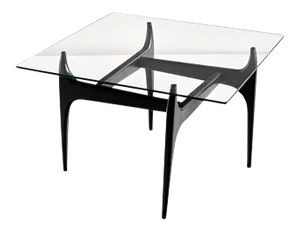 Belgian Black Lacquered Wood Coffee Table by Jos de Mey for Luxus, 1957