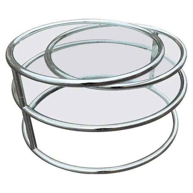Vintage Italian Swivel Coffee Table in Chrome, 1973 For Sale - Image 7 of 7