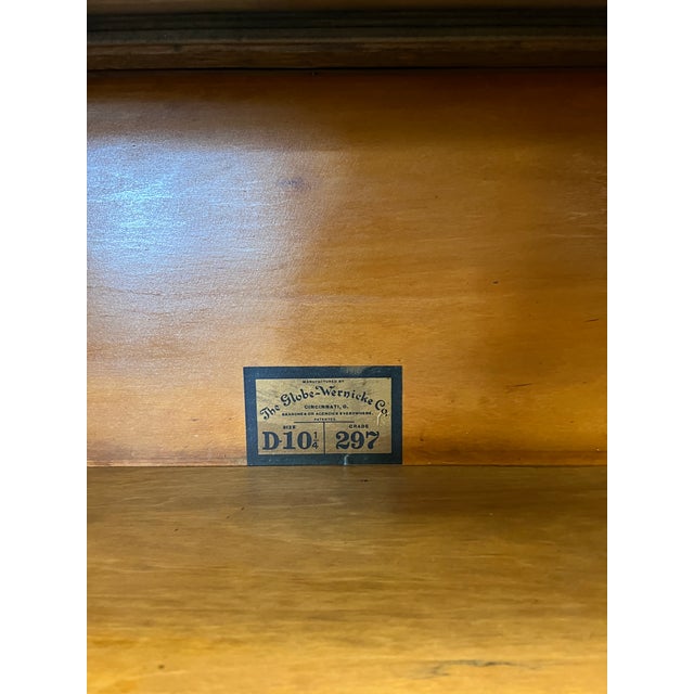 Antique 3 Stack Oak Barrister Bookcase With Drawer by the Globe Wernicke Co. For Sale - Image 11 of 12