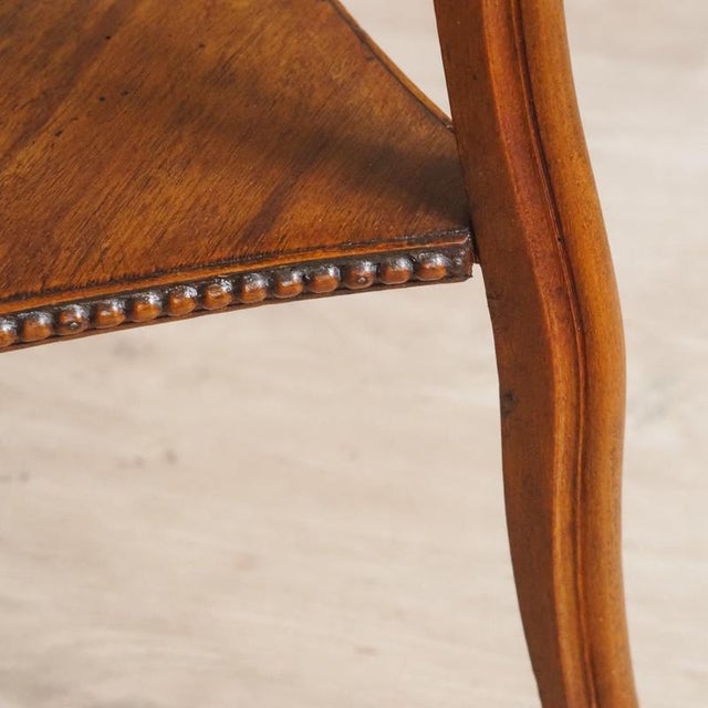 Wood Tall Side Table with Marble Top For Sale - Image 7 of 12