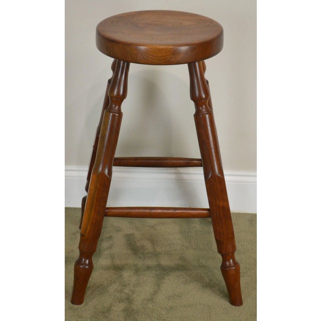 Wynnewood Woodworks Hand Crafted Solid Walnut Bar Stool For Sale - Image 4 of 12