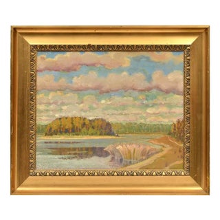 Silver Lake, Oil on Board, 20th Century For Sale