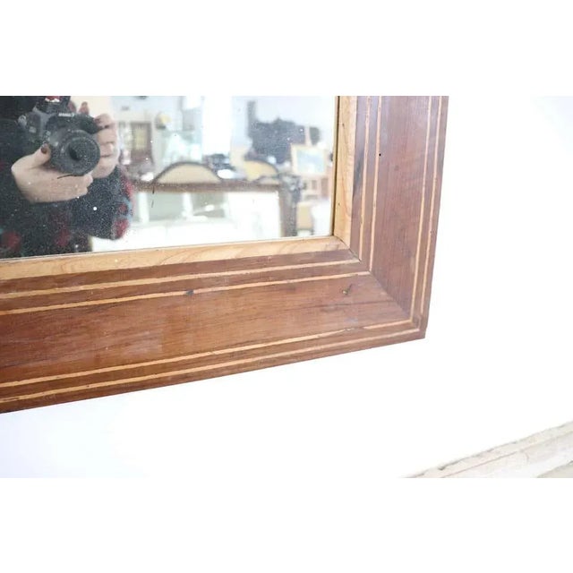 Antique Inlaid Walnut Wall Mirror, 1820s For Sale - Image 3 of 8