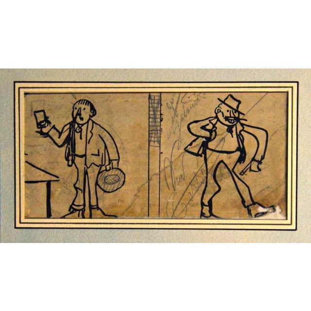 China ink and pencil drawing on paper. Hand signed. Very good condition. This piece is attributed to the mentioned...