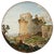 Round Micromosaic Depicting Mausoleum of Cecilia Metella on the Appian Way, Early 19th Century For Sale