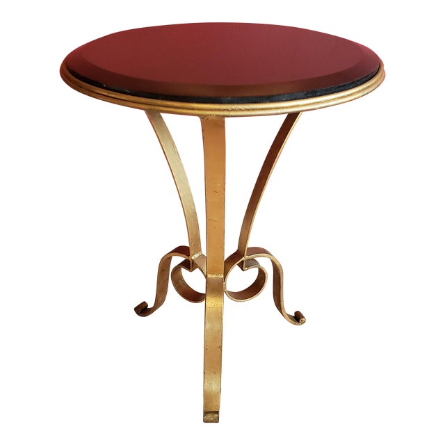 Mid 20th Century Side Table with Gold Base and Marble Top Chairish
