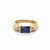 Metal 1.50 Carat Radiant Cut Tanzanite & Diamond Accents 14k Yellow Gold Bar Set Ring, Size 6.25 For Sale - Image 7 of 7