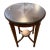 Vintage Hekman Federal Style Inlaid Mahogany Round Occasional Table With Glass Top For Sale