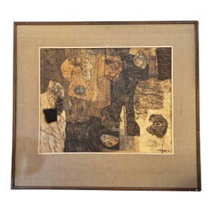 Vintage, Abstract Composition Framed Art by James Thomas , 1970