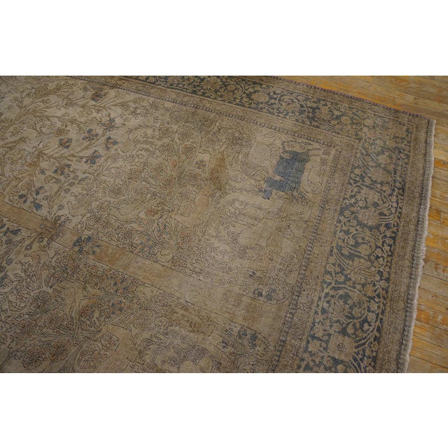 Beautiful Gray Background Color With a Foliate Pattern Antique Persian Mohtasham Kashan Rug For Sale - Image 9 of 12