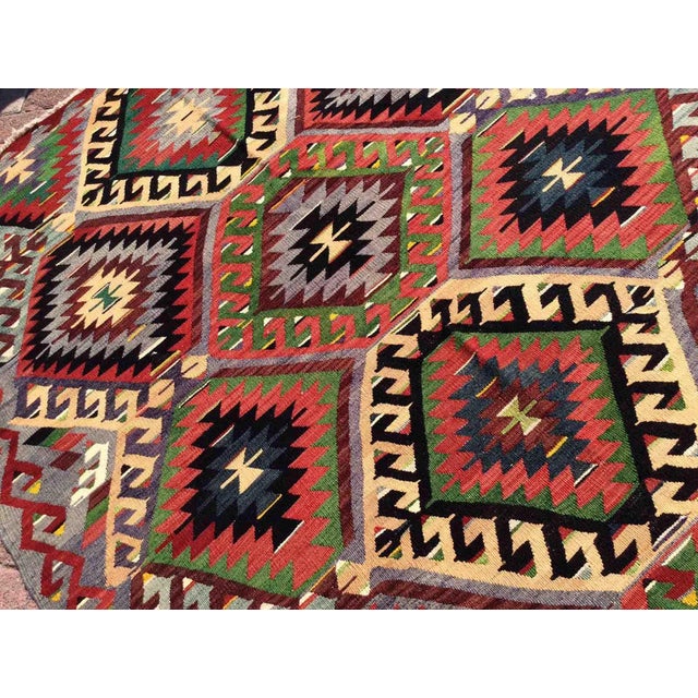 Vintage Turkish Kilim Rug - 58" X 108" For Sale - Image 4 of 9