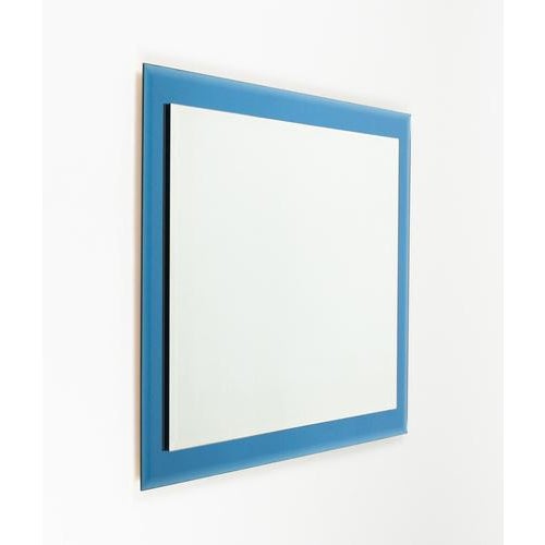 Rectangular Wall Mirror with Blue Frame from FAB Crystal, Italy, 1980s For Sale - Image 3 of 12