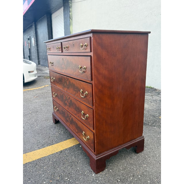 Fine Late 18th C / 19th C English Crotch Mahogany 6 Drawer Chest For Sale - Image 10 of 12