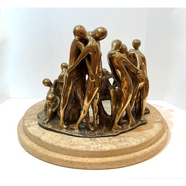 Late 20th Century Late 20th Century Signed Marshak 4/20 "Boy Meets Girl" Figural Bronze Sculpture For Sale - Image 5 of 11