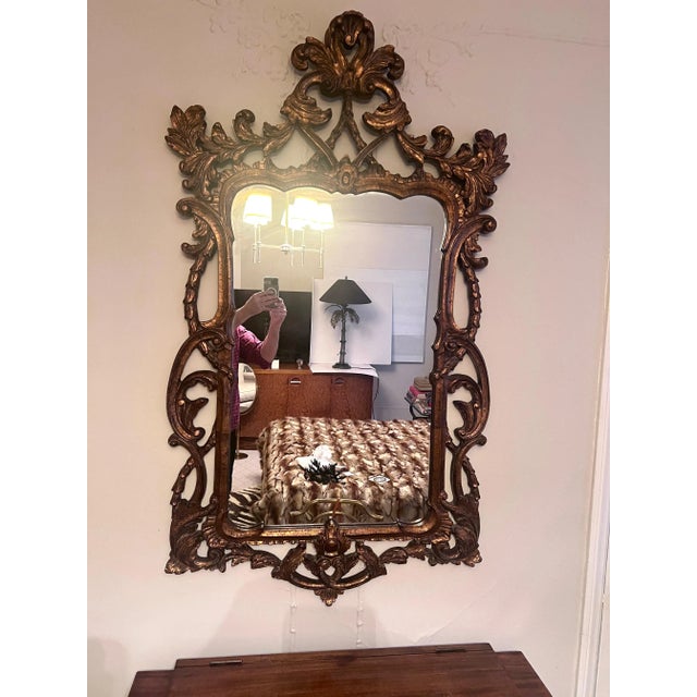 Hand Carved Italian Wood Mirror For Sale In Los Angeles - Image 6 of 12