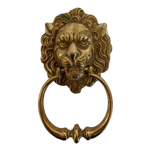 Vintage Brass Lion Head Door Knocker