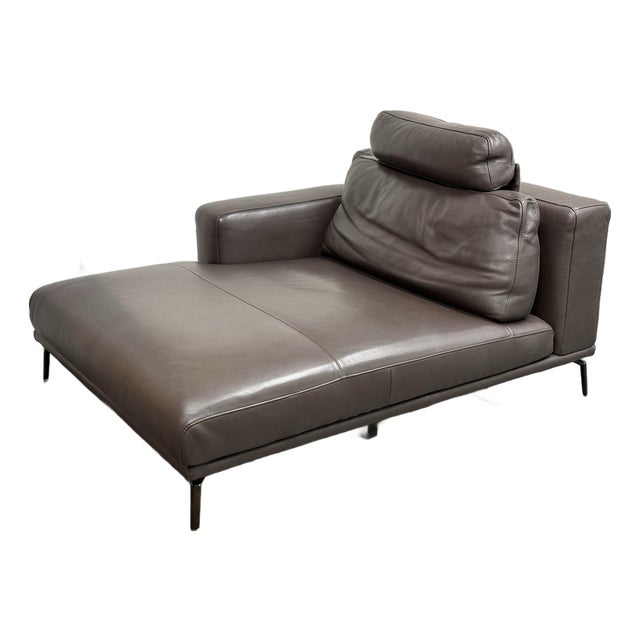 Nicoline Italia Strauss Leather Chaise For Sale