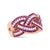 Contemporary 18K Rose Gold Red Ruby and 7/8 Cttw Diamond Woven Braided Band Ring (F-G Color, VS1-VS2 Clarity) - Ring Size 7 For Sale - Image 3 of 6