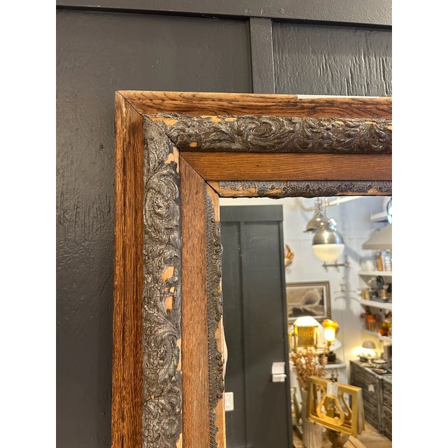 Vintage Distressed Wood Frame With New Mirror For Sale In Los Angeles - Image 6 of 10