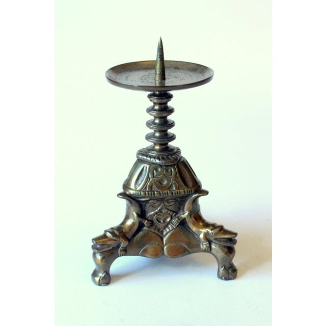 Bronze Candle Stick for Wider Candles - Candle Holder - Vintage For Sale - Image 4 of 10