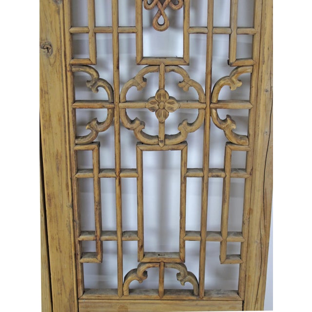 1900 - 1909 Antique 1900s Chinese Wood Screen Panels - a Pair For Sale - Image 5 of 9