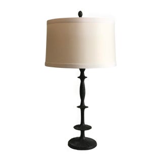 Arteriors Organic Iron Column Lamp With Banded Shade For Sale