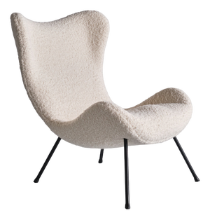 Madame Lounge Chair in White Nobilis Bouclé by Fritz Neth for Correcta, 1958