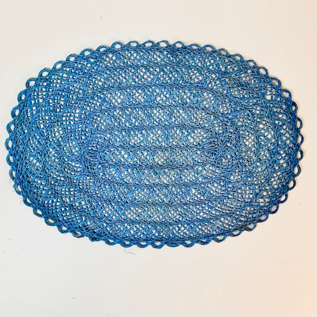 Mid-Century Boho Chic Costal Arts & Crafts Straw Placemats - Set of 5 - Easter. For Sale - Image 9 of 9