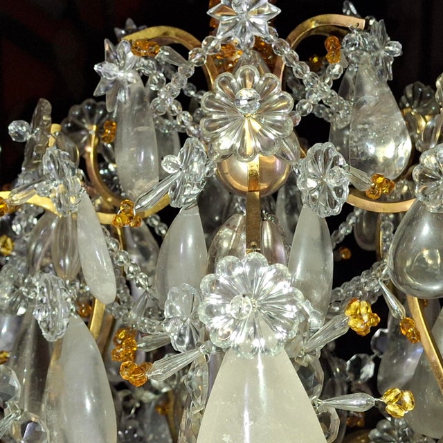 71" Opulent & Monumental 1920's French Louis XV Versailles Palace Rock Crystal 9 Light Torchiere/ Floor Lamp For Sale - Image 11 of 18