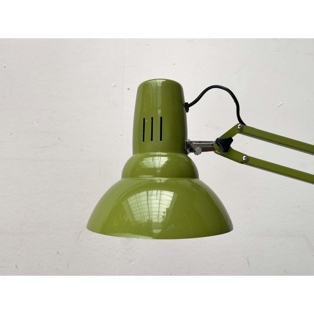 Olive Mid-Century Modern Swedish Olive Green Desk Table Lamp from Ledu, 1960s For Sale - Image 8 of 18