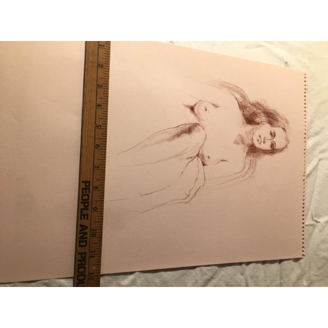 Paper 1970s Figurative Female Study Drawing on Paper by Sallie Emmer For Sale - Image 7 of 8