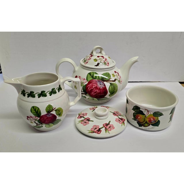 Ceramic Vintage Pomona Portmeirion Coffee/Tea Set Apples & Flowers Pattern For Sale - Image 7 of 10