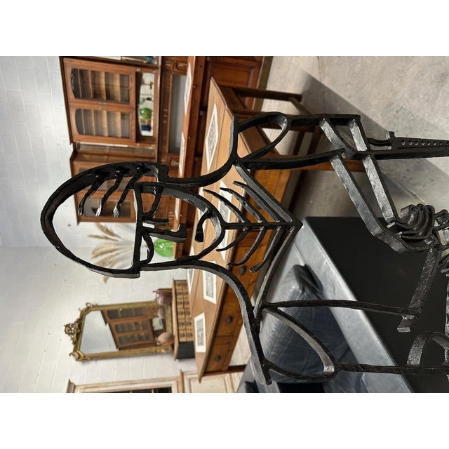 Black Wrought Iron Knight, 1960s For Sale - Image 8 of 10