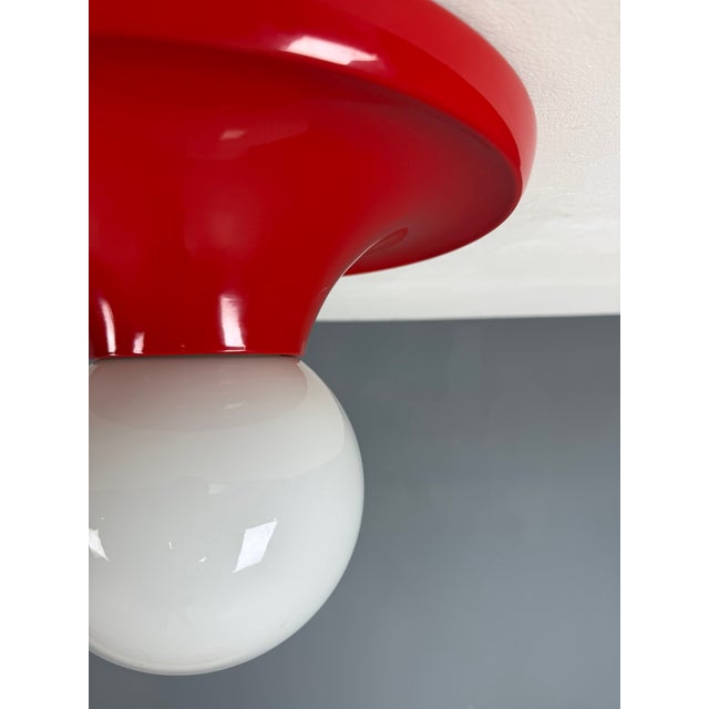 Vintage Italian Red Metal Light by Achille Castiglioni for Flos, 1970s For Sale - Image 9 of 18