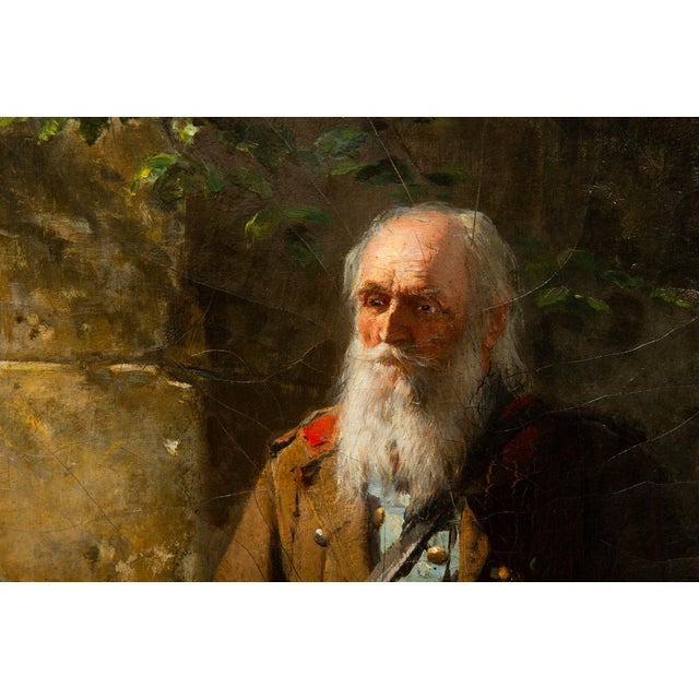19th Century German Antique Oil Realist School Painting “The Blind Fiddler" For Sale - Image 9 of 12