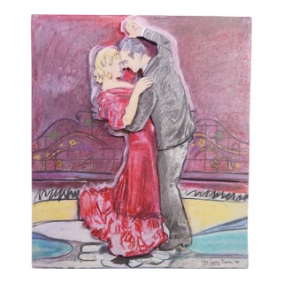 Vintage Larry Rivers Fred Astaire & Ginger Rogers 3d Dancers Pop Art Lithograph 34" For Sale